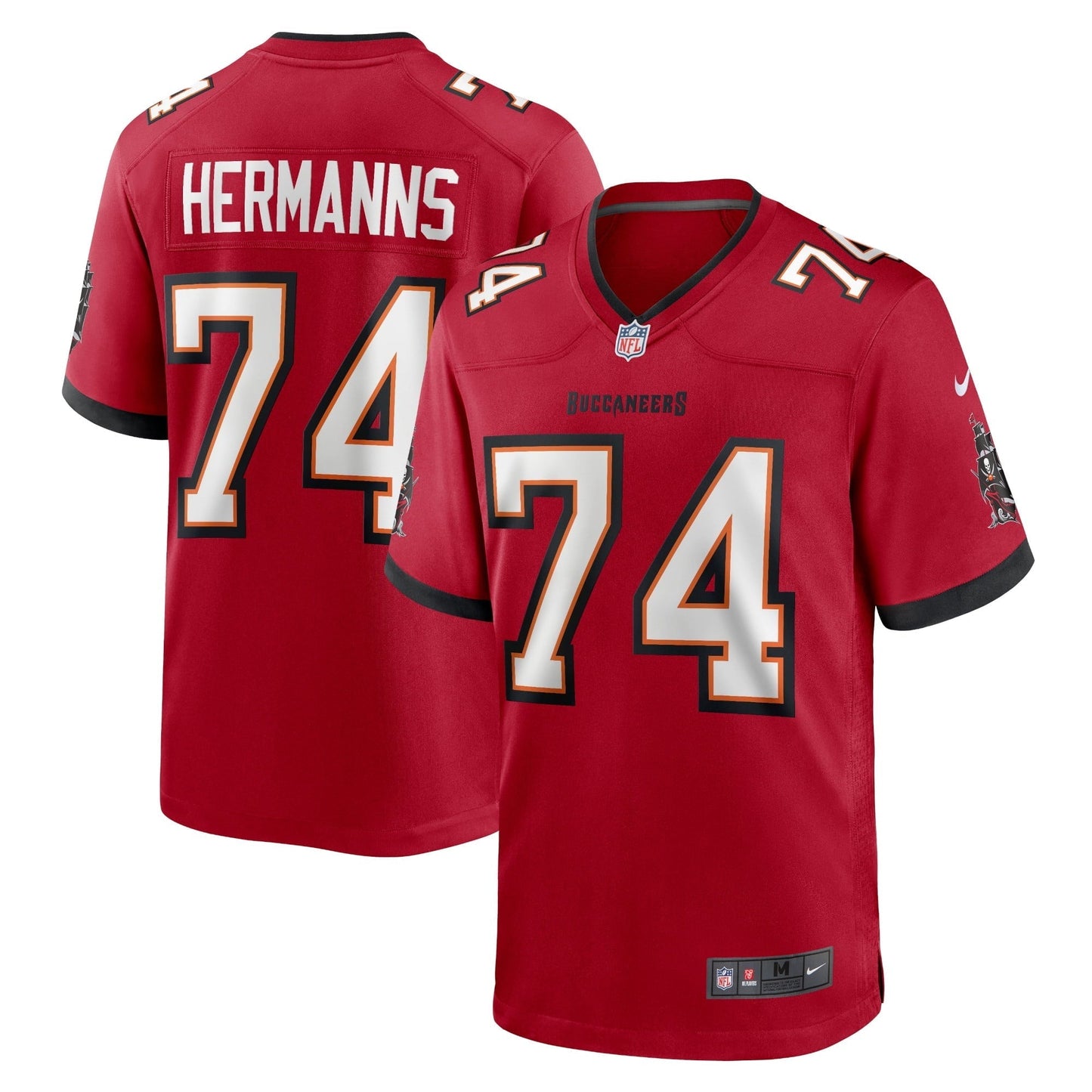 Men's Nike Grant Hermanns Red Tampa Bay Buccaneers Home Game Player Jersey