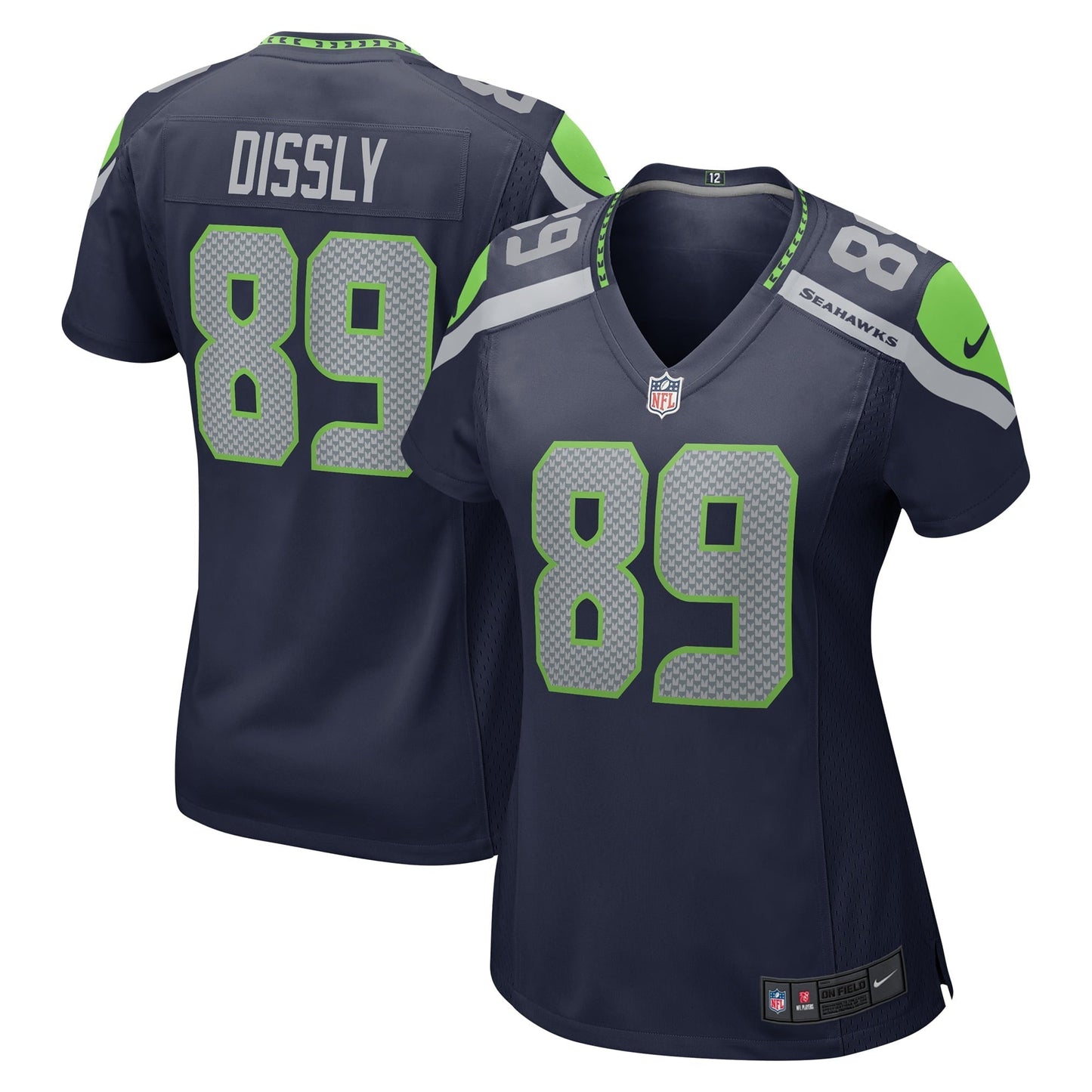 Women's Nike Will Dissly College Navy Seattle Seahawks Game Jersey