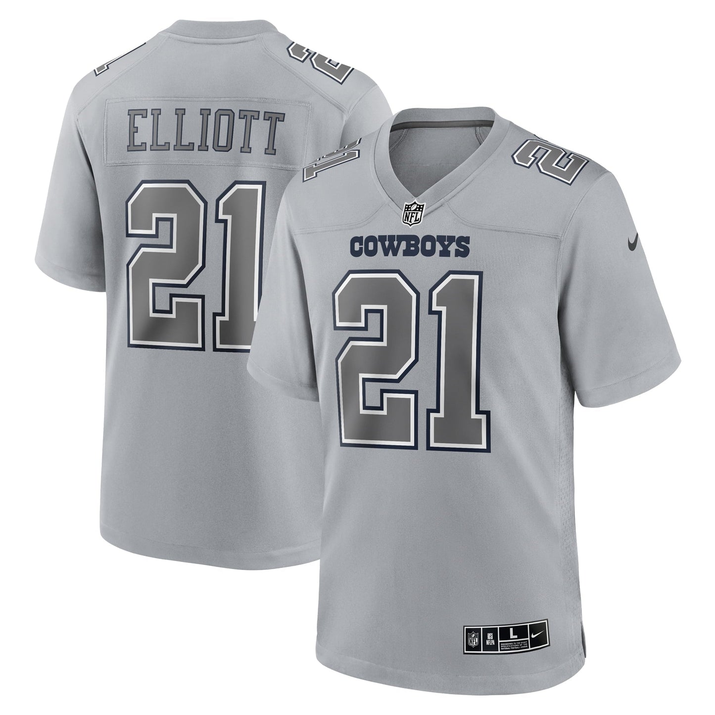 Men's Nike Ezekiel Elliott Gray Dallas Cowboys Atmosphere Fashion Game Jersey