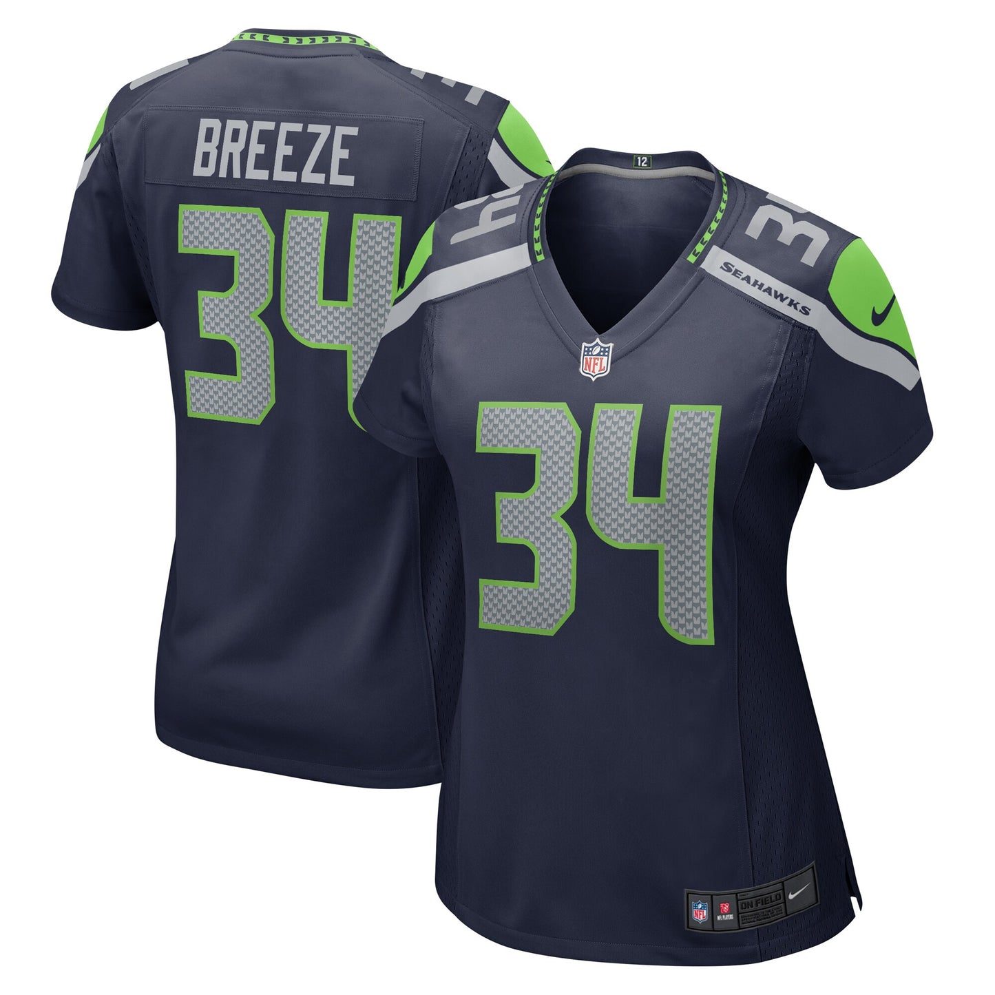 Brady Breeze Seattle Seahawks Nike Women's Team Game Jersey - College Navy