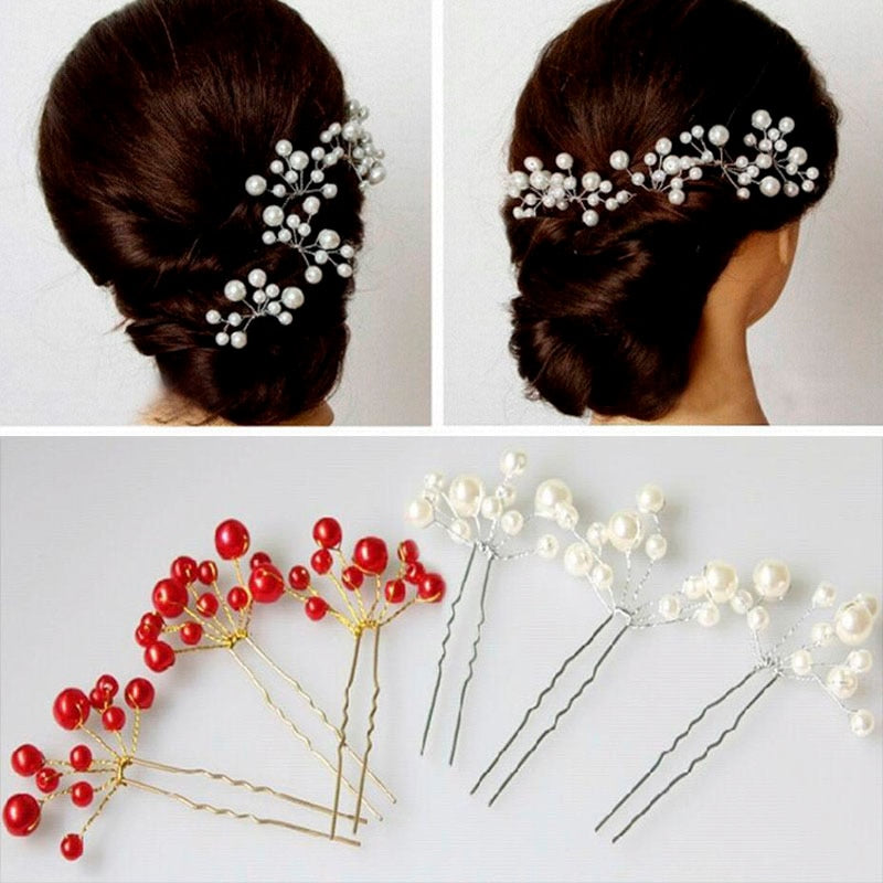 Crystal Hairpin Women Fashion Style Hairpin Wedding Bridal Pearl Hairpin